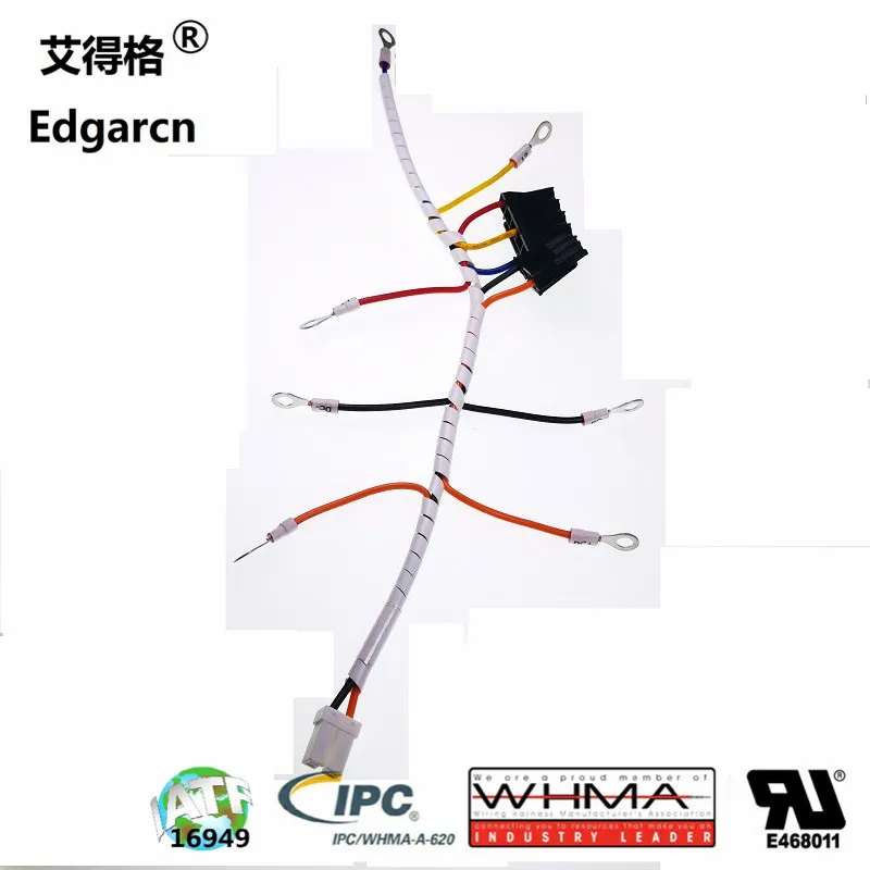 1.25mm 2.54mm Pitch Molex to Tyco Connector Spiral Tube Wire Harness