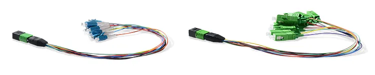 12 Core Om3 Om4 Breakout Optical Cable MPO to Sc Fan out 0.9mm 12 Color Fiber Optic Patch Cord