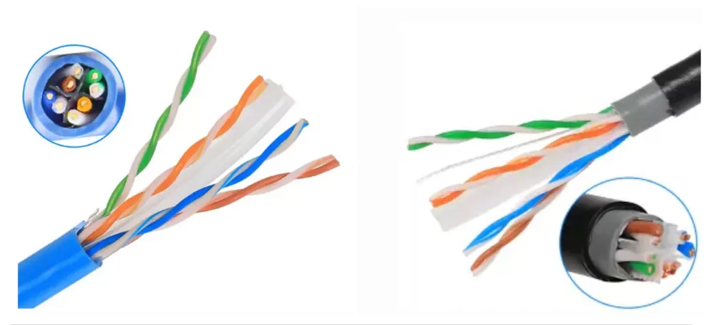 Add to Comparesharebc CCC CCA CCS Copper 2c Stranded Power Wire PVC PE Double Sheath UTP Cat5e Cable 24AWG 2pr 4pr High Quality Ome