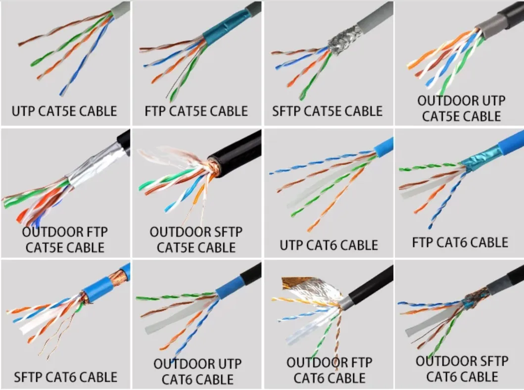 Add to Comparesharebc CCC CCA CCS Copper 2c Stranded Power Wire PVC PE Double Sheath UTP Cat5e Cable 24AWG 2pr 4pr High Quality Ome