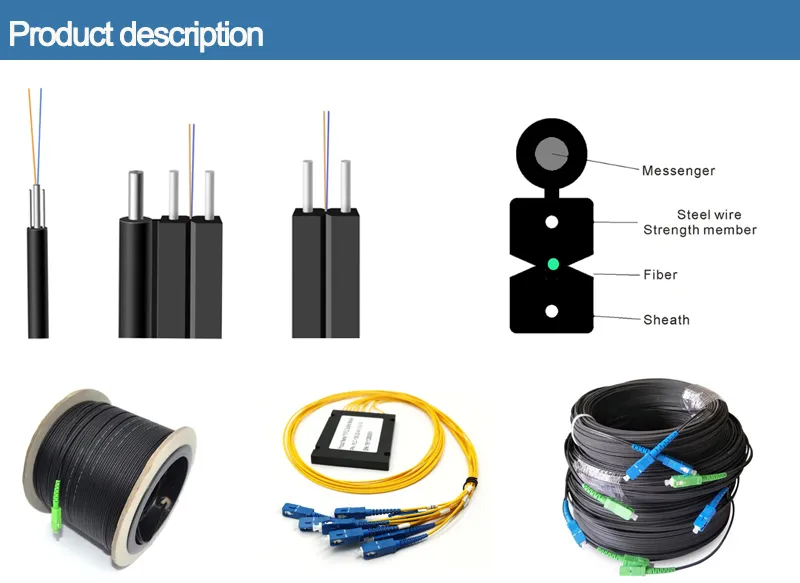 Anatel FTTH Drop Cable 2fo F657A G652D Outdoor Waterproof LSZH Jacket Drop Cable