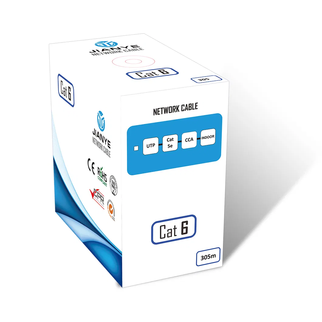 Cable Ethernet Cat 6 Manufacture Price Cabo Cat 6 Black PVC Cable Cat6e Customizable Cable UTP Cat CAT6 305m