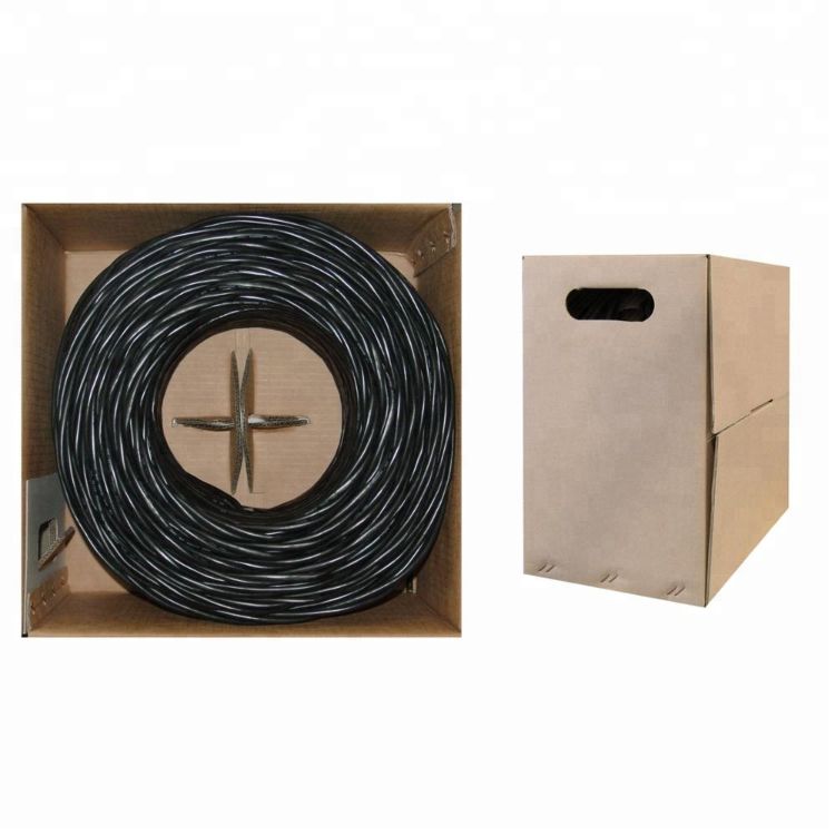 CAT6 FTP 23AWG 0.56mm Pure Copper PVC+PE Double Sheath 100m Price Cat 6 Outdoor Cable
