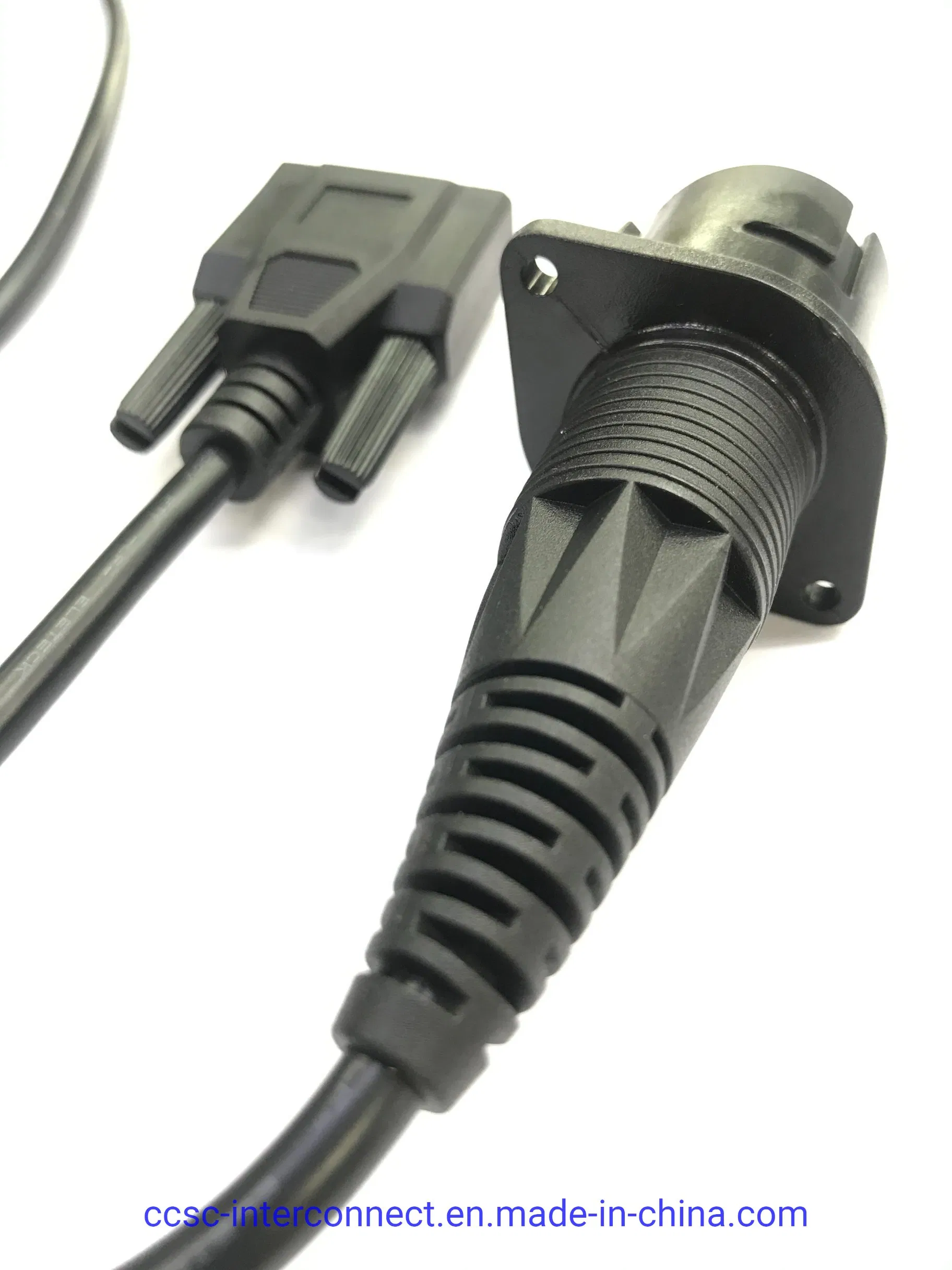 Custom Made Cable Factory DIN 8-Pin D-SUB with Integrated PCBA IP67 Protection