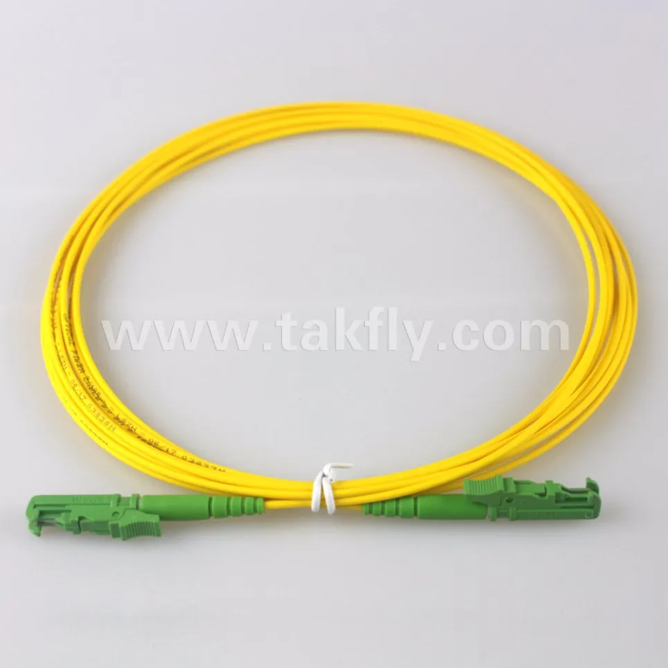 Customed E2000 APC Patch Cord Duplex 2.0mm 9/125 Single Mode Fiber Optic Patch Cable
