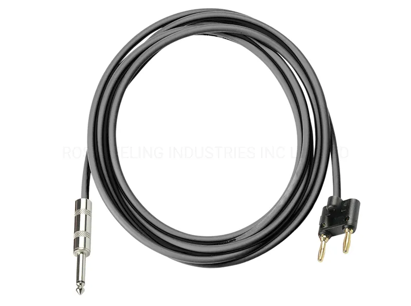 Electric 2 Call Copper Conductor PVC Wire AV Speaker Flexible Control Cable 6.35 Ts Male to Banana Plug