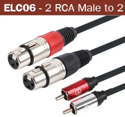 Female XLR Cannon to RCA Dual Microphone Cable Audio Cable