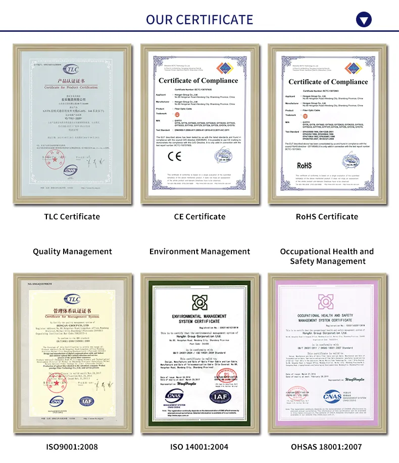 Figure 8 G. 652D Outdoor 6 Core Single Mode Fiber Cable