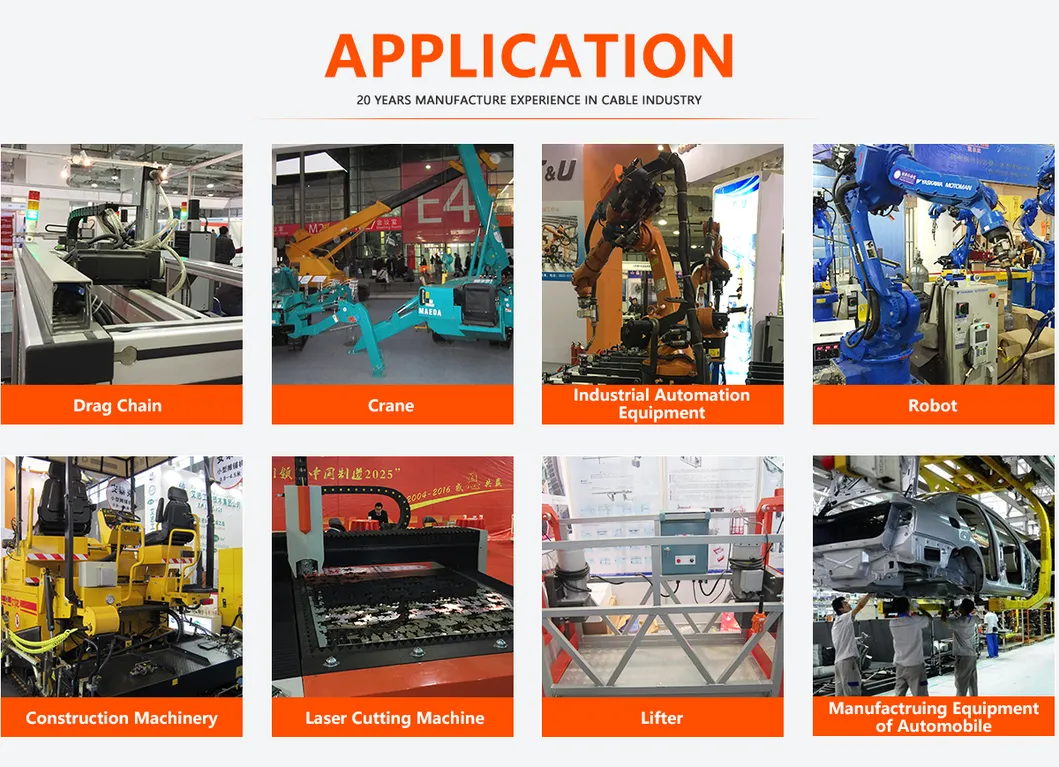 Flex-Trvvp Cores 10c 12c 15c 18c 20c PVC Cable Drag Chain Cable Electric Cable Abrasion Resistant Cabl Chemical Resistant Cable Mechanical Resistant Cable