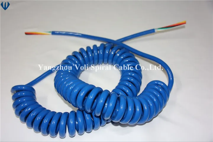 Flexible Tpee PUR Coiled Wire Spiral Cable Spring Cables Electric Cable