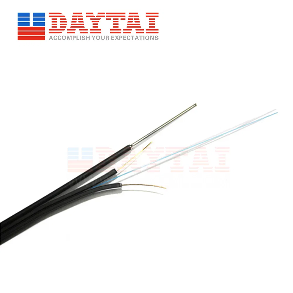 FRP Messenger GJYXFCH-1, 2, 4 Core G657A FTTH Fiber Optic Drop Cable