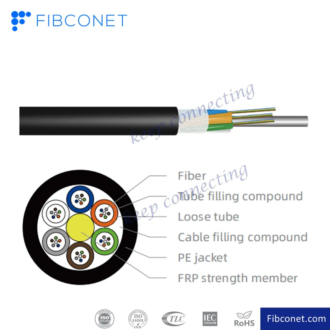 FTTH Fiber Optic Outdoor Cable GYTY53 Stranded Armored Cable