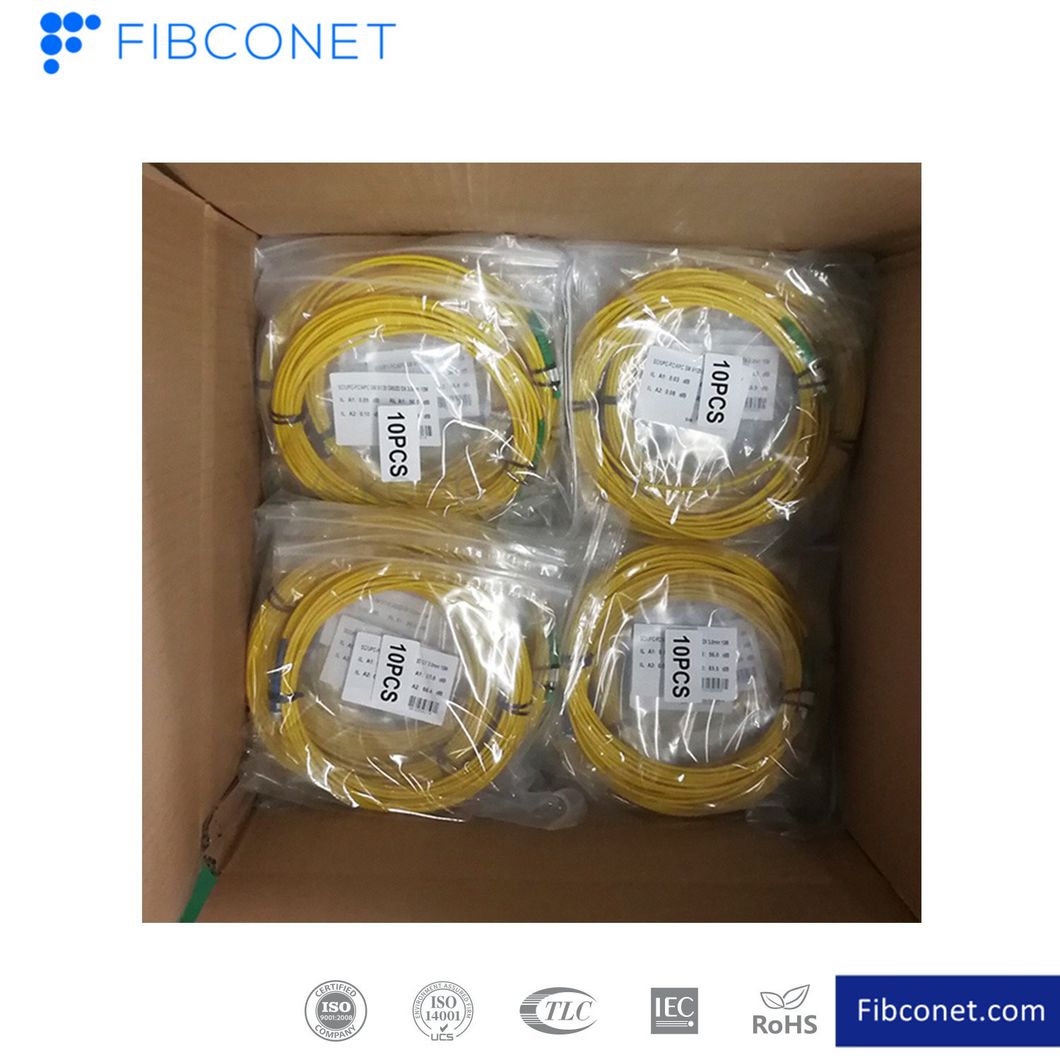 FTTH Single Mode 9/125 Simplex LC Upc - LC Upc PVC LSZH Fiber Optic Patch Cord Cable Cord with Connector