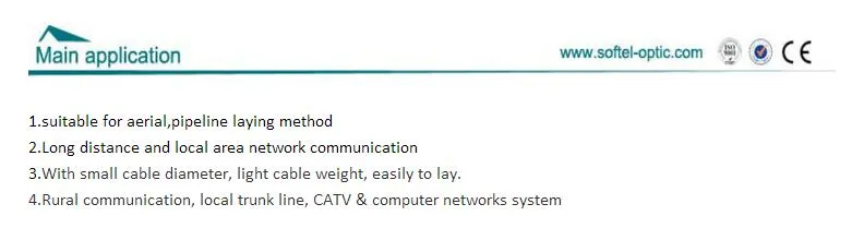 GYXTW 2-24 Cores Application for Aerial/ Duct /Direct Burial Fiber Cable /G652D Fiber Optical Cable