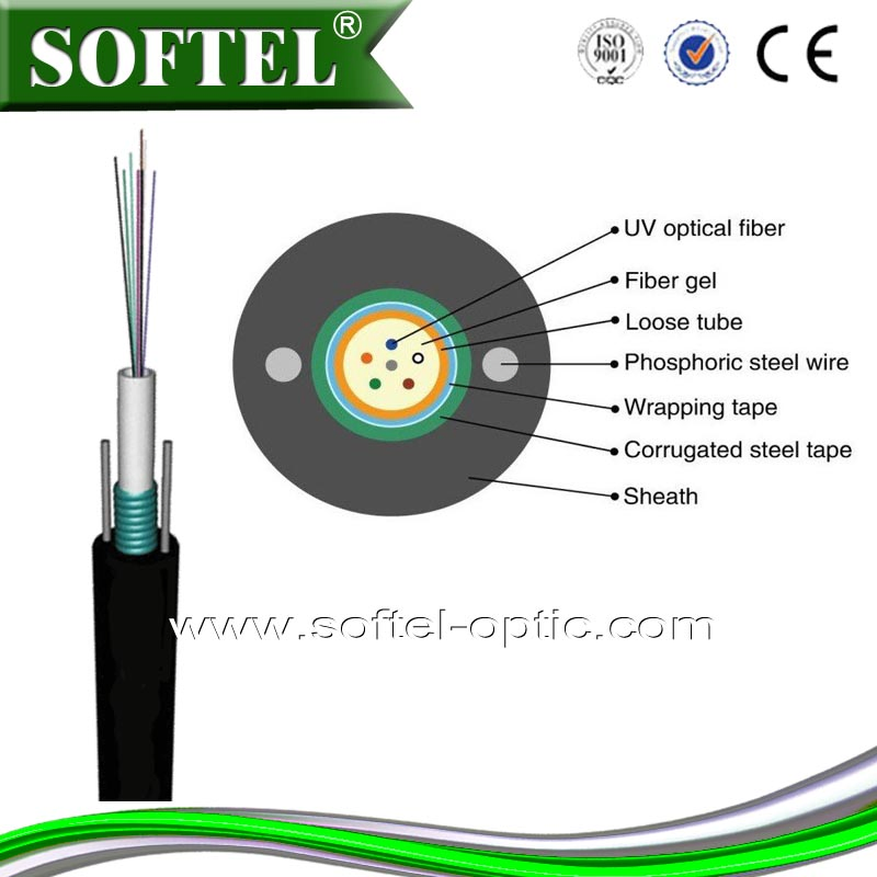 GYXTW 2-24 Cores Application for Aerial/ Duct /Direct Burial Fiber Cable /G652D Fiber Optical Cable