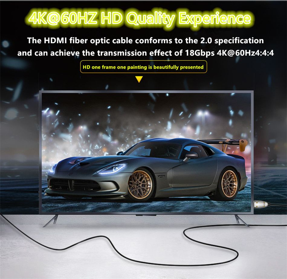 HDMI Cable 2.0 Optical Fiber Ultra-HD (UHD) 4K Cable 60Hz 18gbs with Audio Video HDMI Cord Hdr 4: 4: 4 Lossless Amplifier