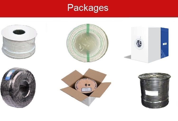 High Quality Coaxial RG6 Cable Bulk Dual Quad Shield Coax 18 AWG TV Satellite