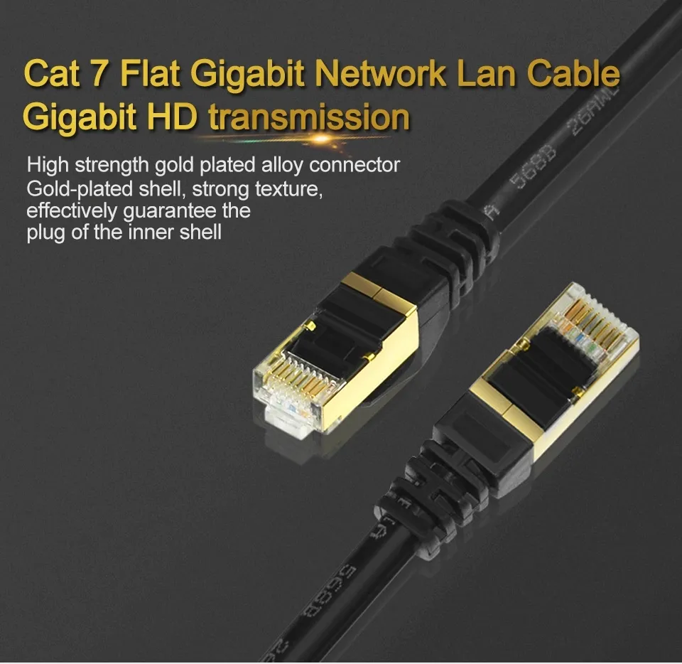 High Speed Ethernet CAT6 Cable Jumper Cable 4 Pairs 24AWG UTP Cat 6 Patch Cord 1m 2m 3m Best Sale Flat Cable