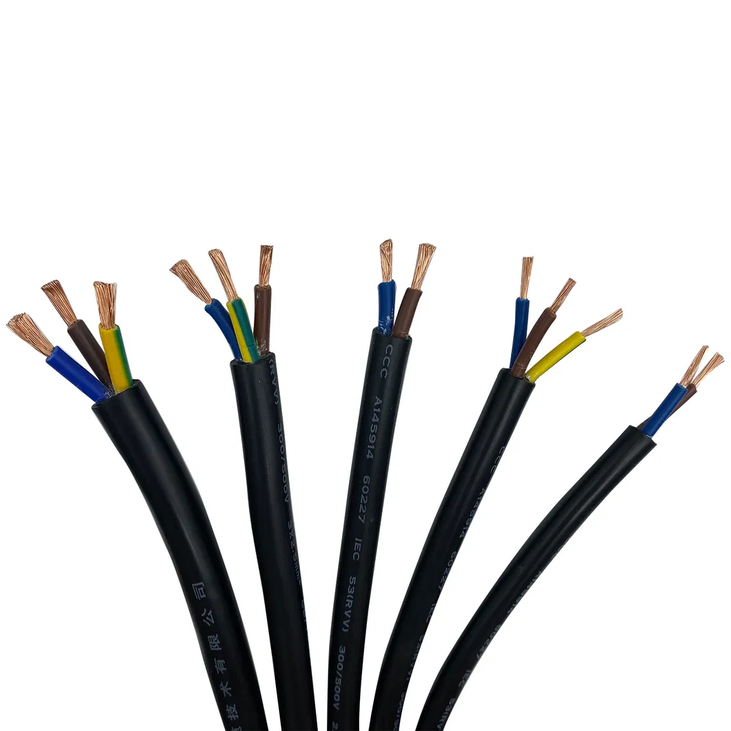 Hot Sale Flexible Rvv Tinned or Bare Electrical PVC Insulated Installation Electric Wire