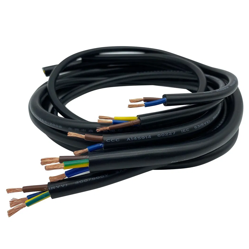 Hot Sale Flexible Rvv Tinned or Bare Electrical PVC Insulated Installation Electric Wire
