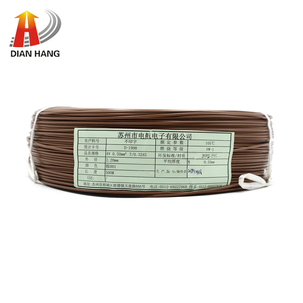 Japan AV 0.5mm Square Low Voltage Flexible Automotive Wire Jaso Standard for Car Automobile PVC Insulated Control Wire Cable