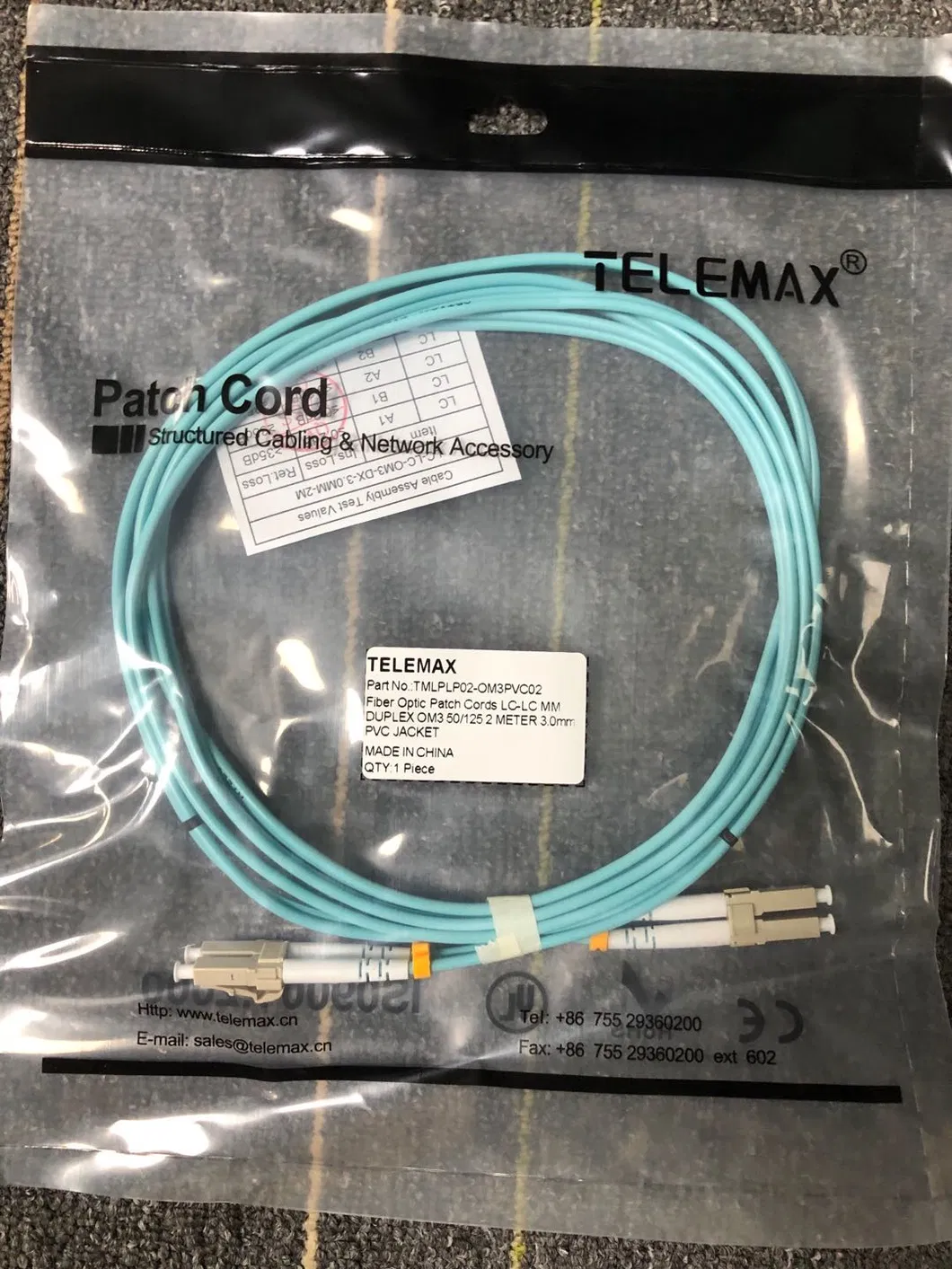 LC/Upc-LC/Upc Duplex 2.0mm PVC Om5 Fiber Patch Cords