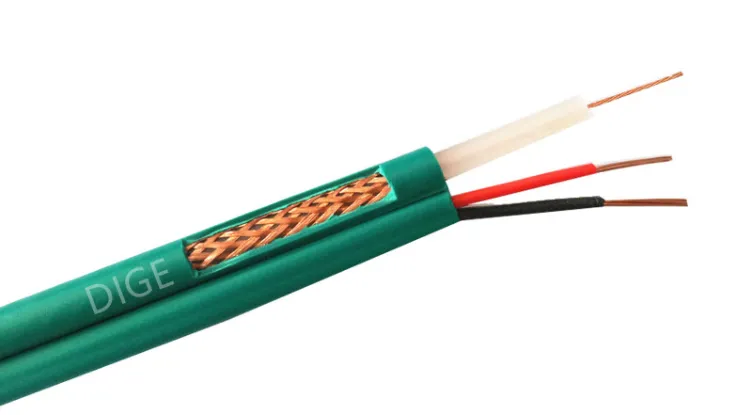Low Loss Security CCTV Camera Solid PE Kx6/Kx7+2DC Coaxial Cable
