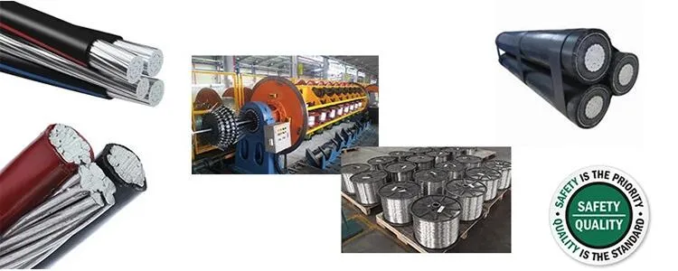 Low Voltage ABC Cable 3X95+50mm2 Black XLPE Insulation Aluminum Conductor China Factory