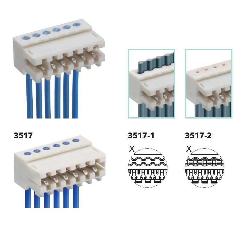 Lumberg 3515 Rast 2.5mm Power Connector with 2.54mm IDC Flat Cable Assembly for PCB Wireharness Manufacturer with Whma/ Ipc620