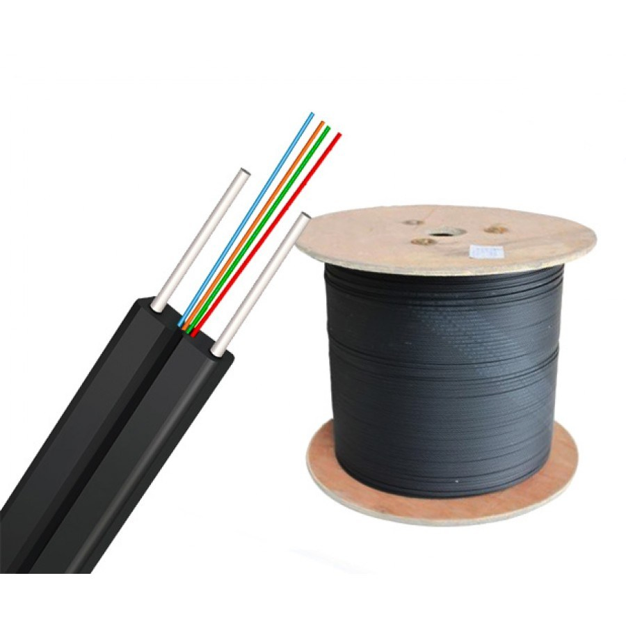 Manufacturer 1/2 Core Drop Cable with Steel Wire LSZH Fiber Optic Drop FTTH Cable