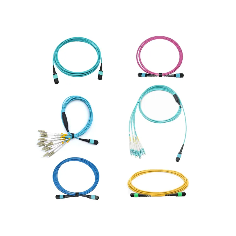 MPO Fiber Optic Breakout Cable 5m 8 Cores with 4 LC Duplex Adapters