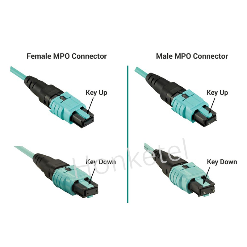 MPO/MTP Fiber Optic Connector Kit 12 Core Femal to Male RoHS Compliant