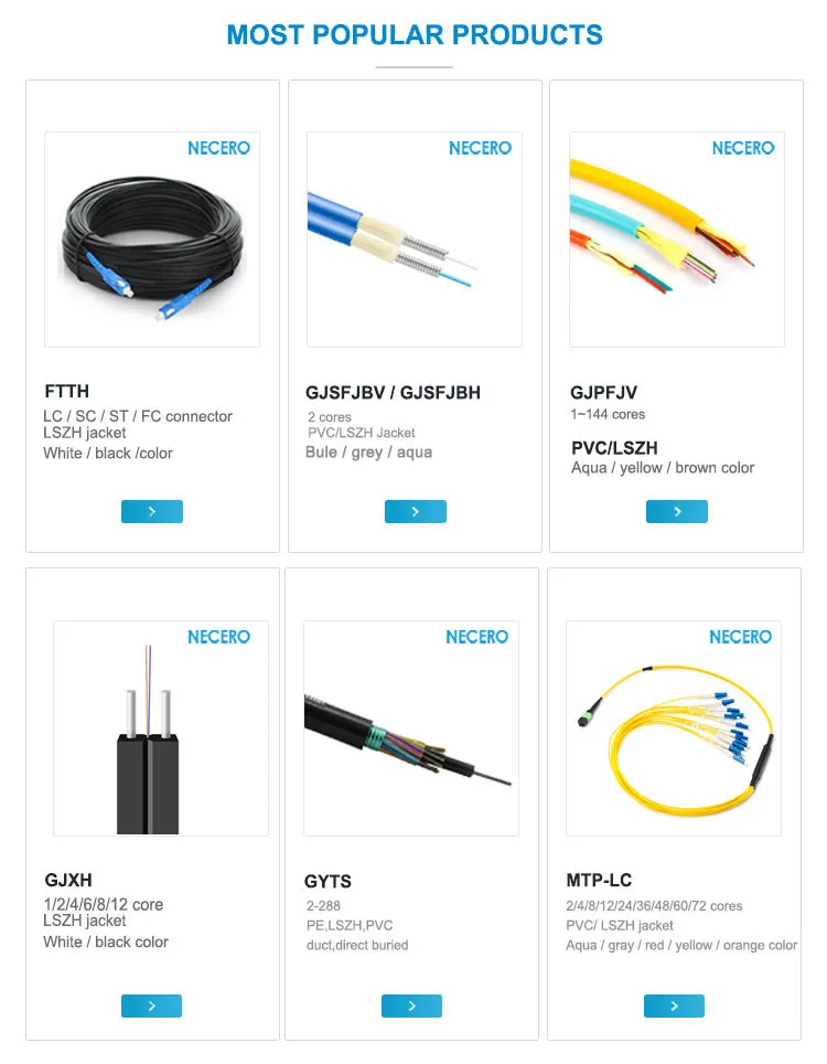 Necero 20 Years Fiber Optic Comunication Cables Wholesale Central Tube Type Coaxial Data GYXTW Fibre Optical Power Cable