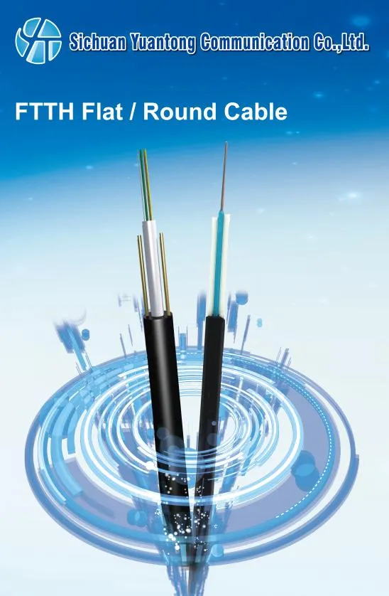 Non-Armored Optic Cable[ Gyxftpy] FTTH Flat Cable Gfrp Dry Type No Oil Water Blocking Yarn 657A1 Cable