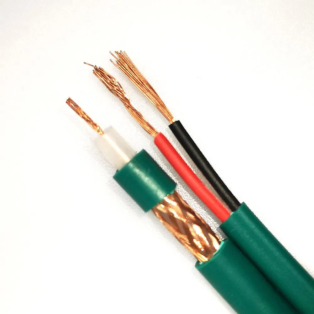 OEM Green Kx6 Coaxial Cables Kx7 with 2 Power Cable