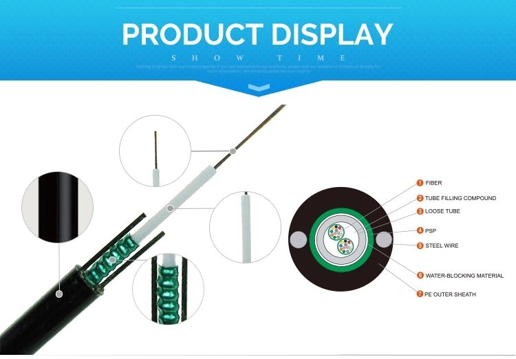 OEM GYXTW 12 Core Single Mode Armoured 10mm Fiber Optic Cable for Higher Tensile Strength Cable