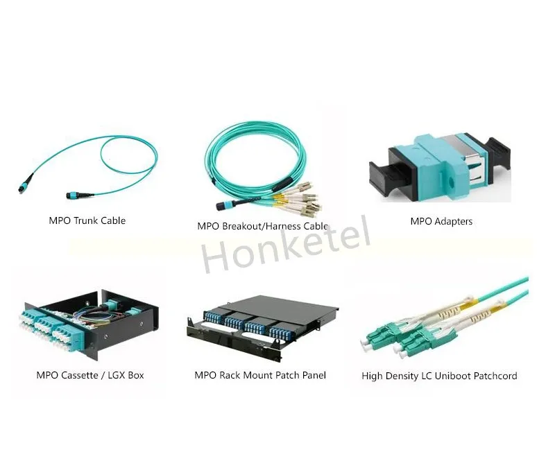Om3 Om4 Fiber Optic Patchcord 12 Fiber Break out MTP-LC MPO-LC Fiber Optical Patch Cord