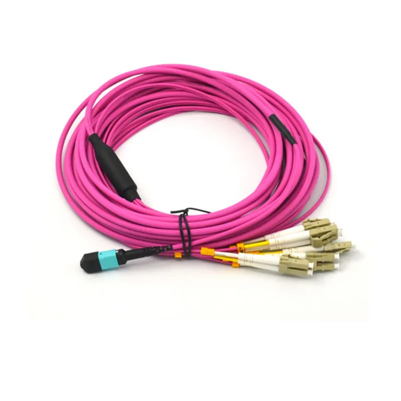 Om3 Om4 Fiber Optic Patchcord 12 Fiber Break out MTP-LC MPO-LC Fiber Optical Patch Cord