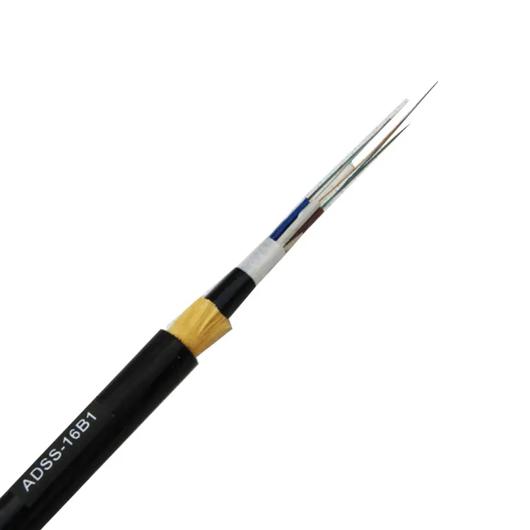 Outdoor Double Jacket Aerial Kevlar G652D Manufacturer 6 12 24 46 Core ADSS Fiber Optic Cable