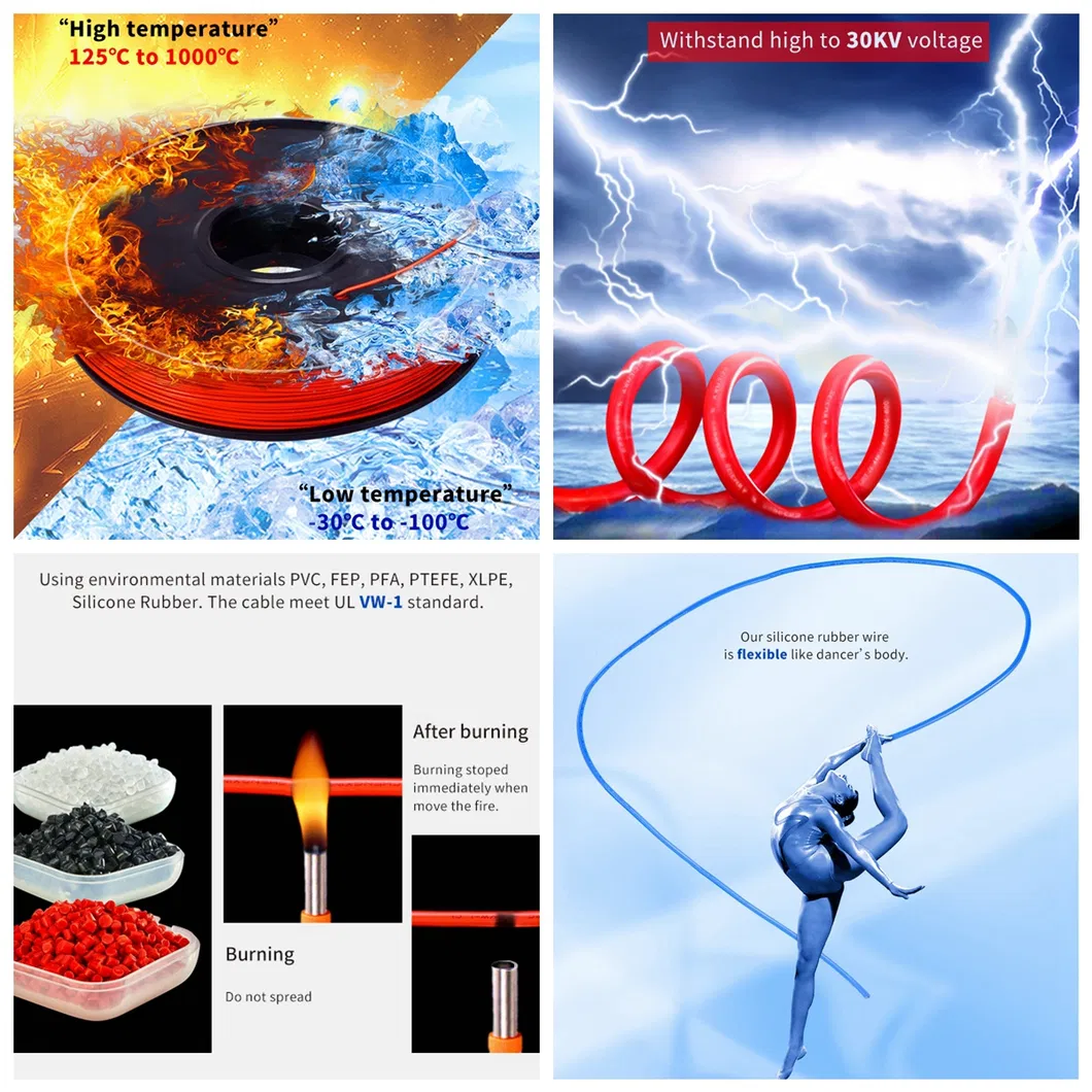 PVC Insulated Flat Ribbon Electric Wire UL2468 80c 300V