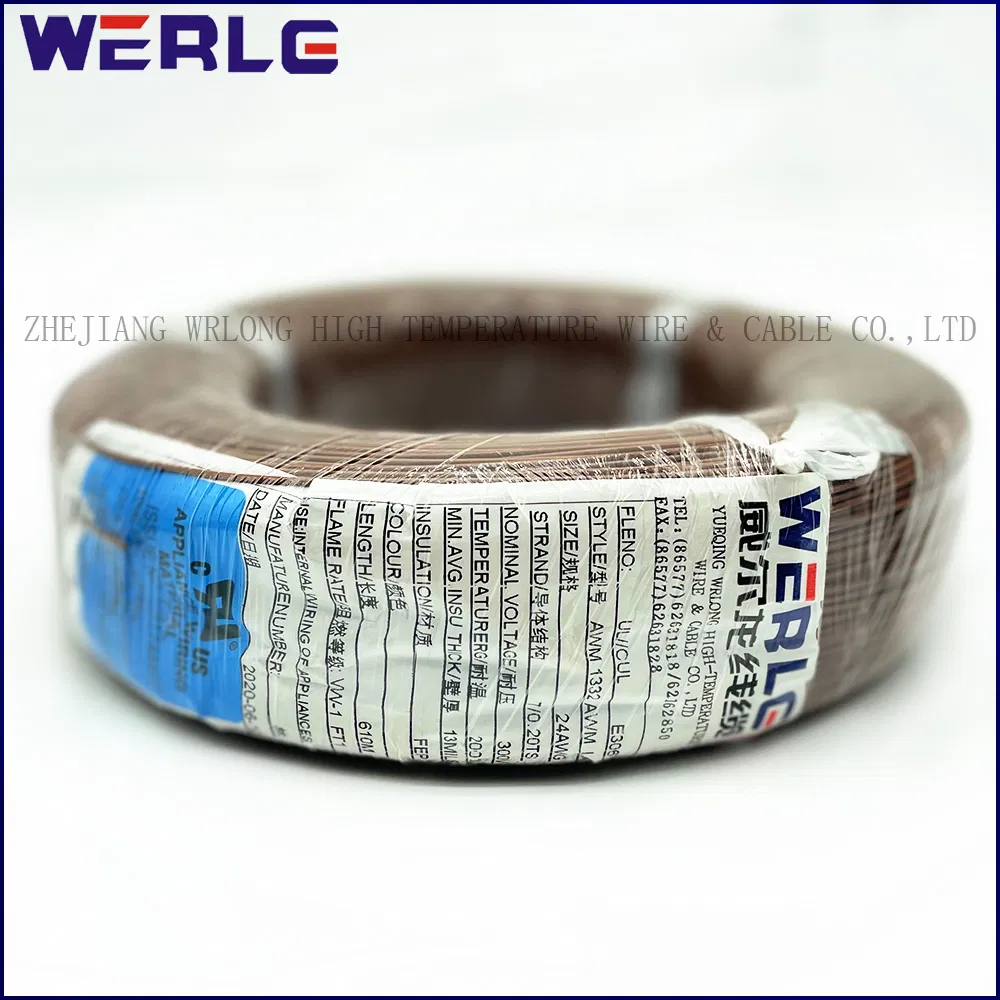 PVC UL 1015 600V 105c Brown Insulated Tinned Copper Versatile Electric Wire