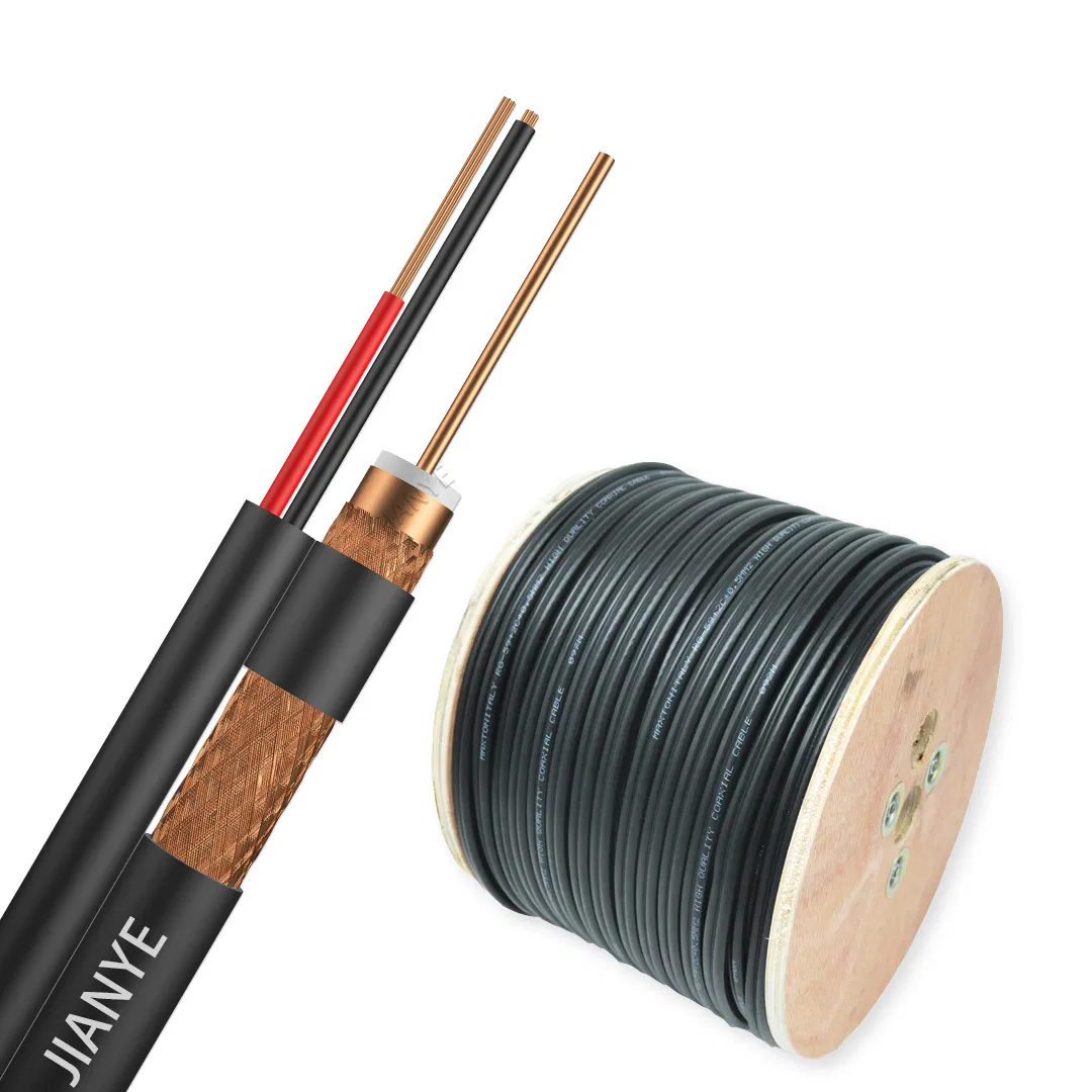 Rg59 75ohm Security Camera Al Foil Rg59+2c Siamese Coaxial Cable with 2c Cable
