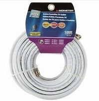RG6 Coaxial Digital AV Cable for Satellite TV VCR Video Outdoor White
