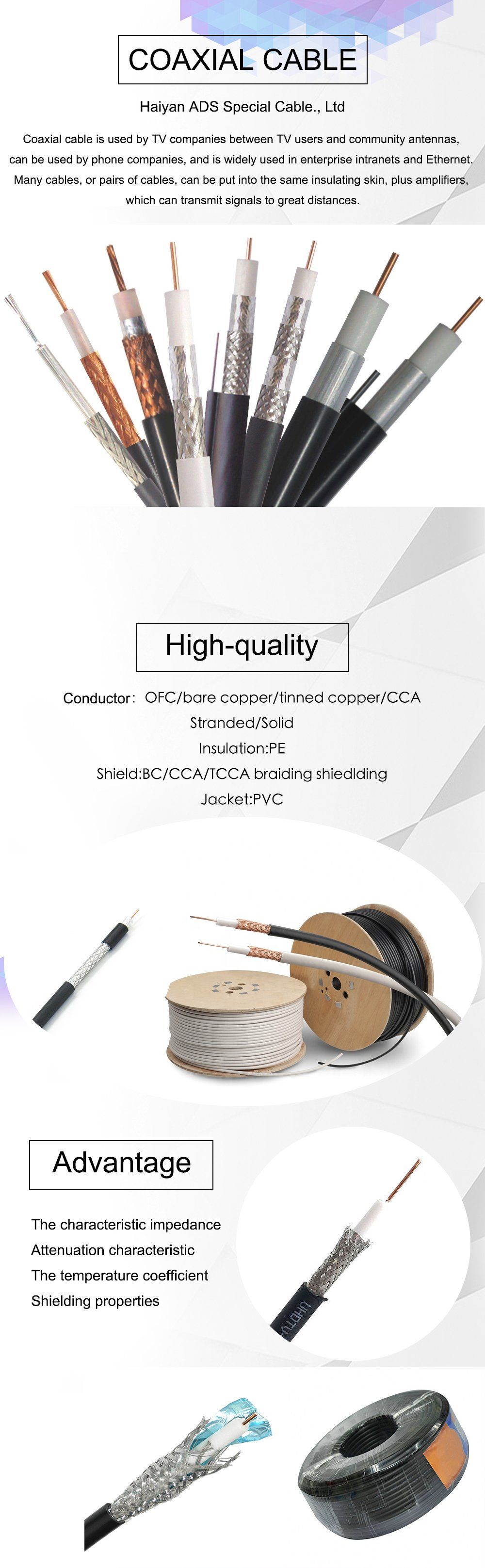 RoHS Low Loss 50 Ohm LMR240 Coaxial Cable with Male to N Male Connector for Telecommunication