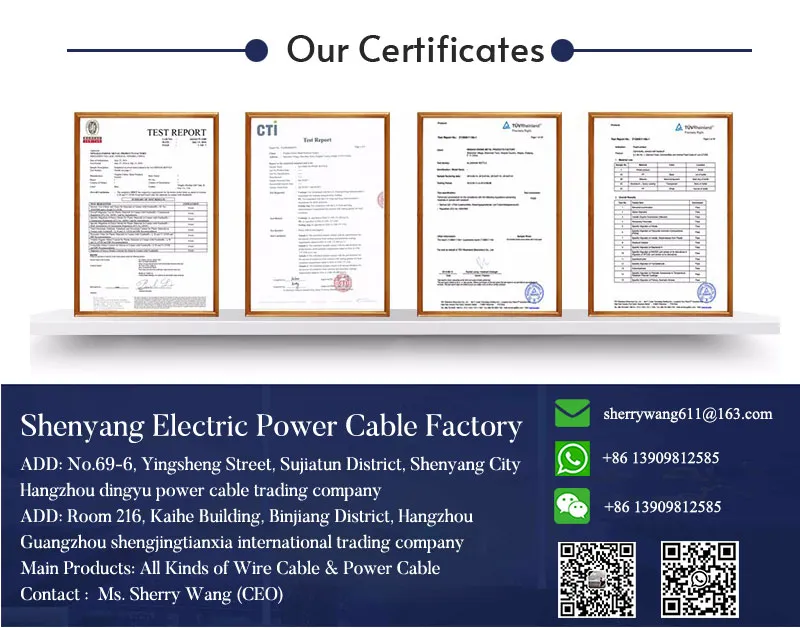 Shenguan Manufacture VV Copper Single Core Cable 1kv PVC Insulation PVC Sheath Electrical Power Cable Electrical Cable Electric Cable Wire Cable Control Cable