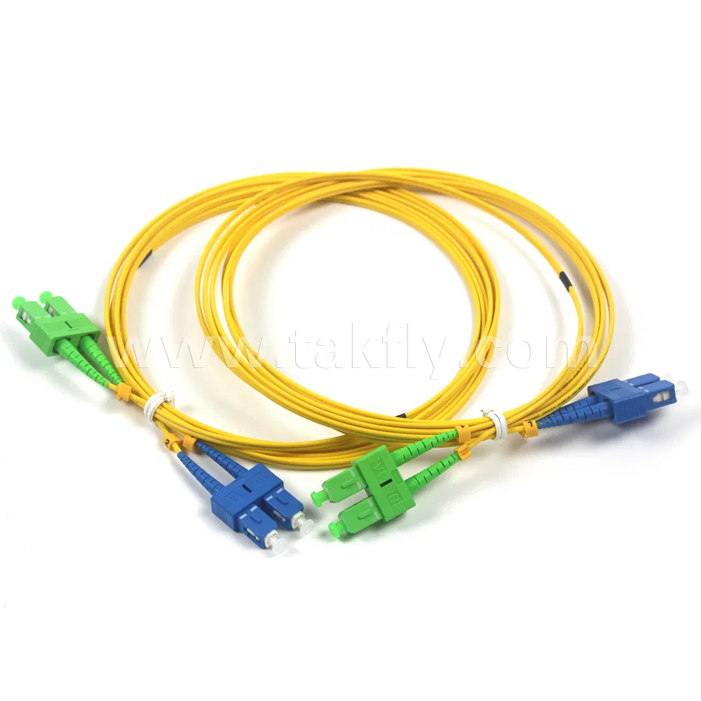 Single Mode Sc-Sc APC Duplex Fiber Optic Patch Cord