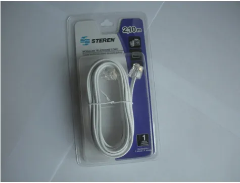 Steren 2.10m Rj11 Telephone Flat Cable