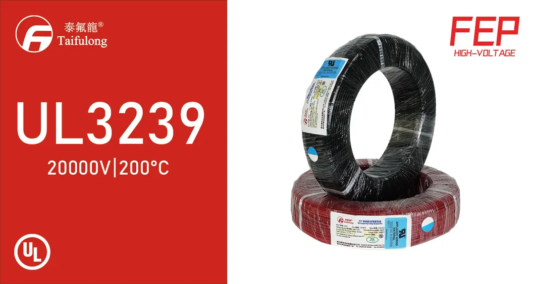 Taifulong FEP High-Voltage UL3239 20AWG 200&deg; C 20kv-DC Tinned Copper Electric Wire High Temperature Resistan Teflon Cable