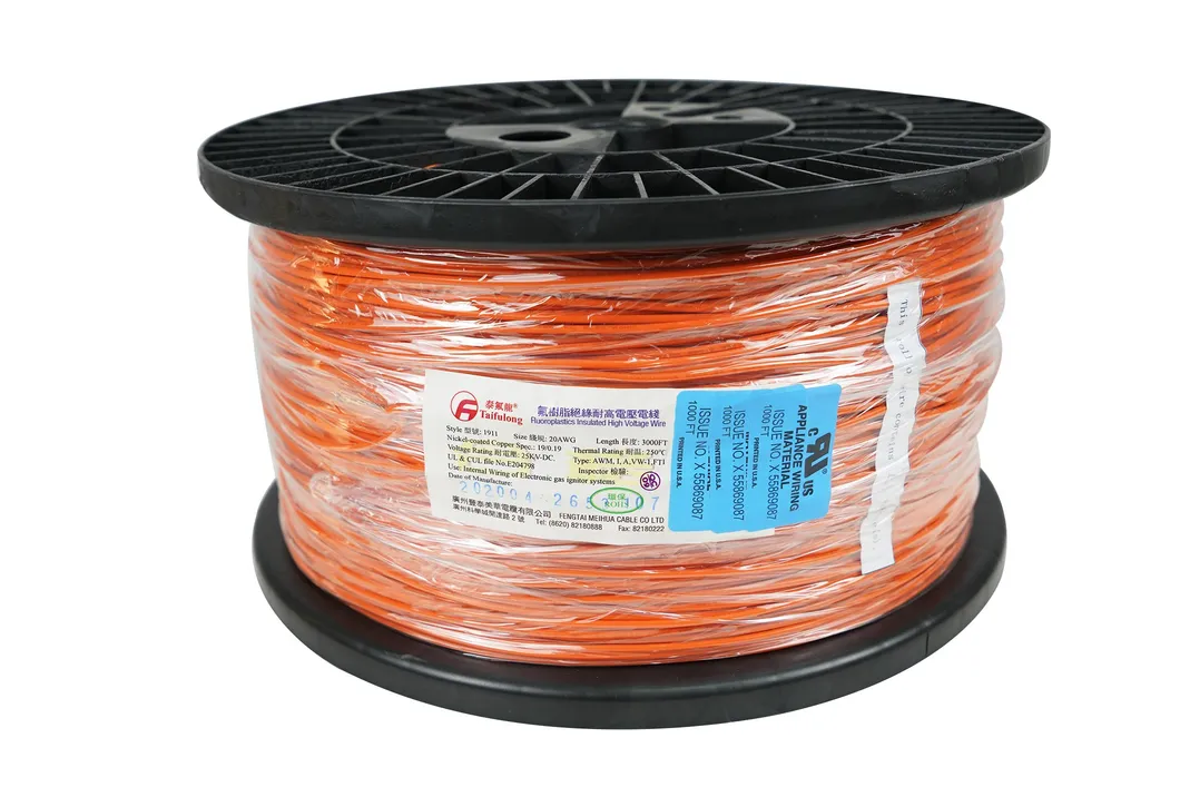 Taifulong PTFE High-Voltage UL1911 18AWG 250° C 25kv-DC Nickel Plated Copper Electric Wire Fluoroplastic Teflon Cable