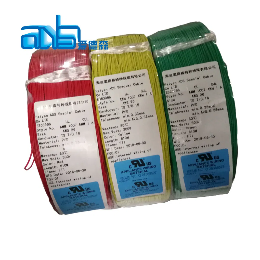 Tinned Copper UL1007 20AWG Electrical Wire PVC Coated Wire